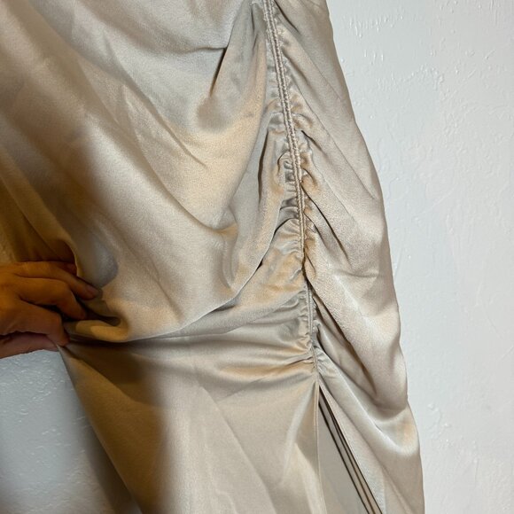 BHLDN Jennings Ruched Maxi Dress Size 14‎ NEW WITH TAG champagne - Picture 5 of 9